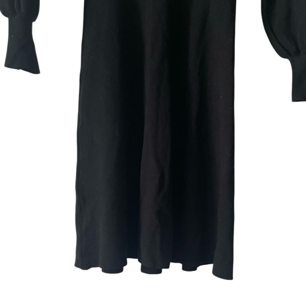PINKO Black Knit Fit & Flare Dress Square Neck Balloon Sleeves Size Small NWT - Picture 3 of 15